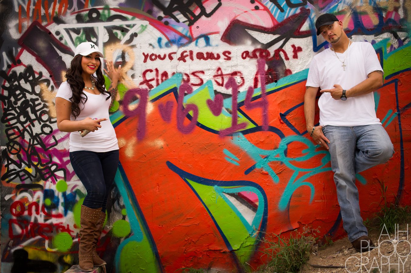 Graffiti engagement photos - AJH Photography