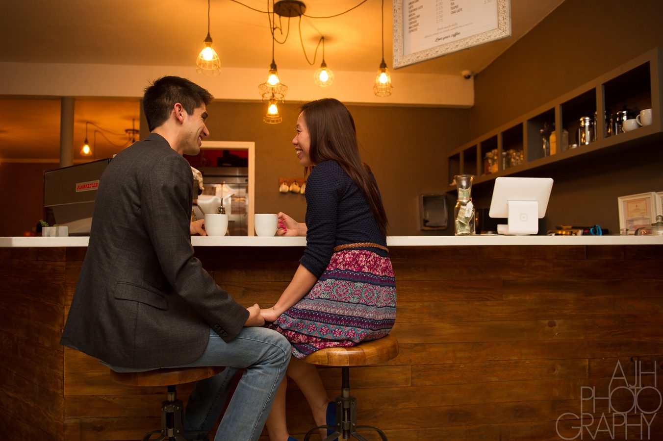 Coffee Shop Engagement Photography